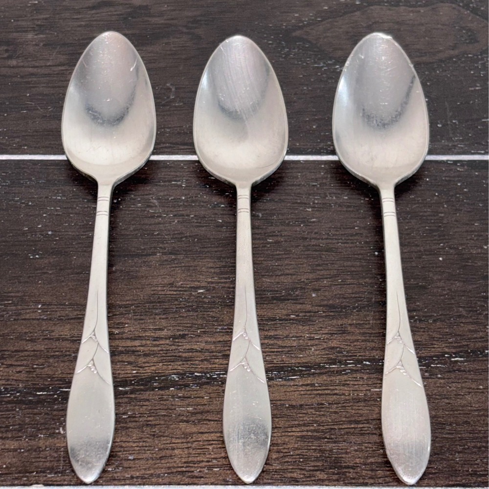 Oneida Community Plate | Debonair‎ | Teaspoons | Set of 3 | 1955 | Art Deco
